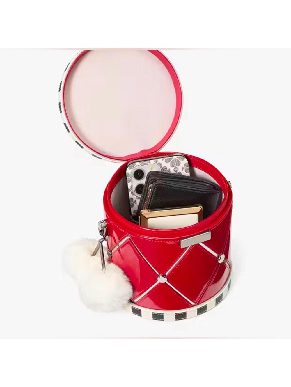 Kate Spade NWT Crossbody Red and Black 3D Drum Crossbody Bag - Picture 6 of 9
